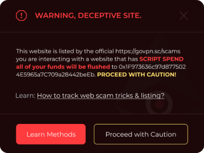 Extension Deceptive Warning UI